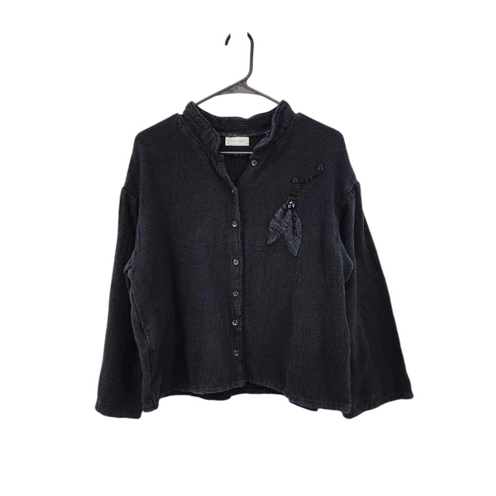 Krista Larson Women's Vintage Applique Button Front Shirt